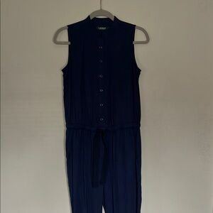 Navy Sleeveless Jumpsuit
